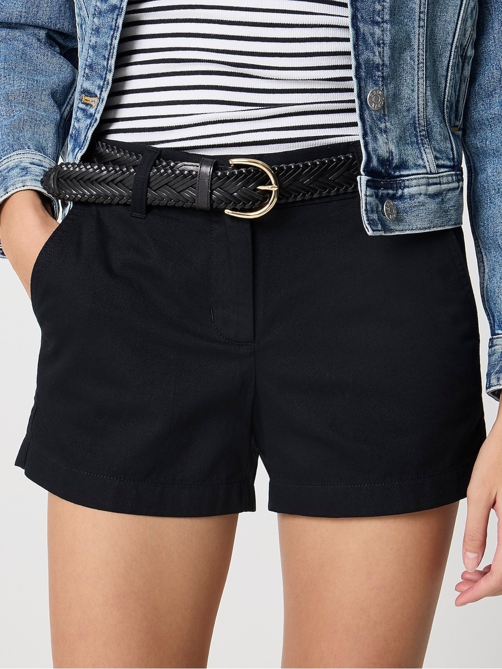 J Crew 3.5” Classic Chino Shorts Black Women's Size 6